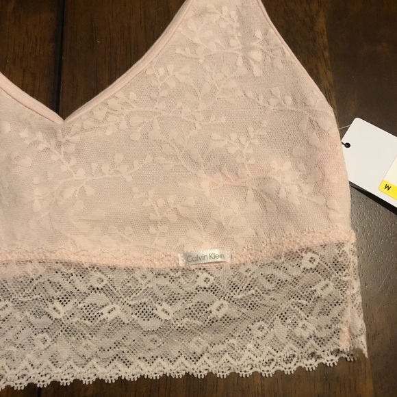 Calvin Klein Bare Lace Unlined Halter Bralette - Picture 5 of 5